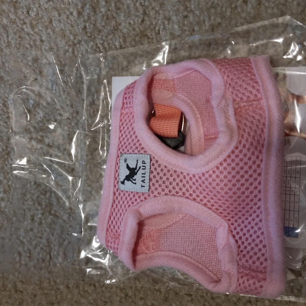 Pink Padded Mesh Pet Lift Harness Leash- XSmall